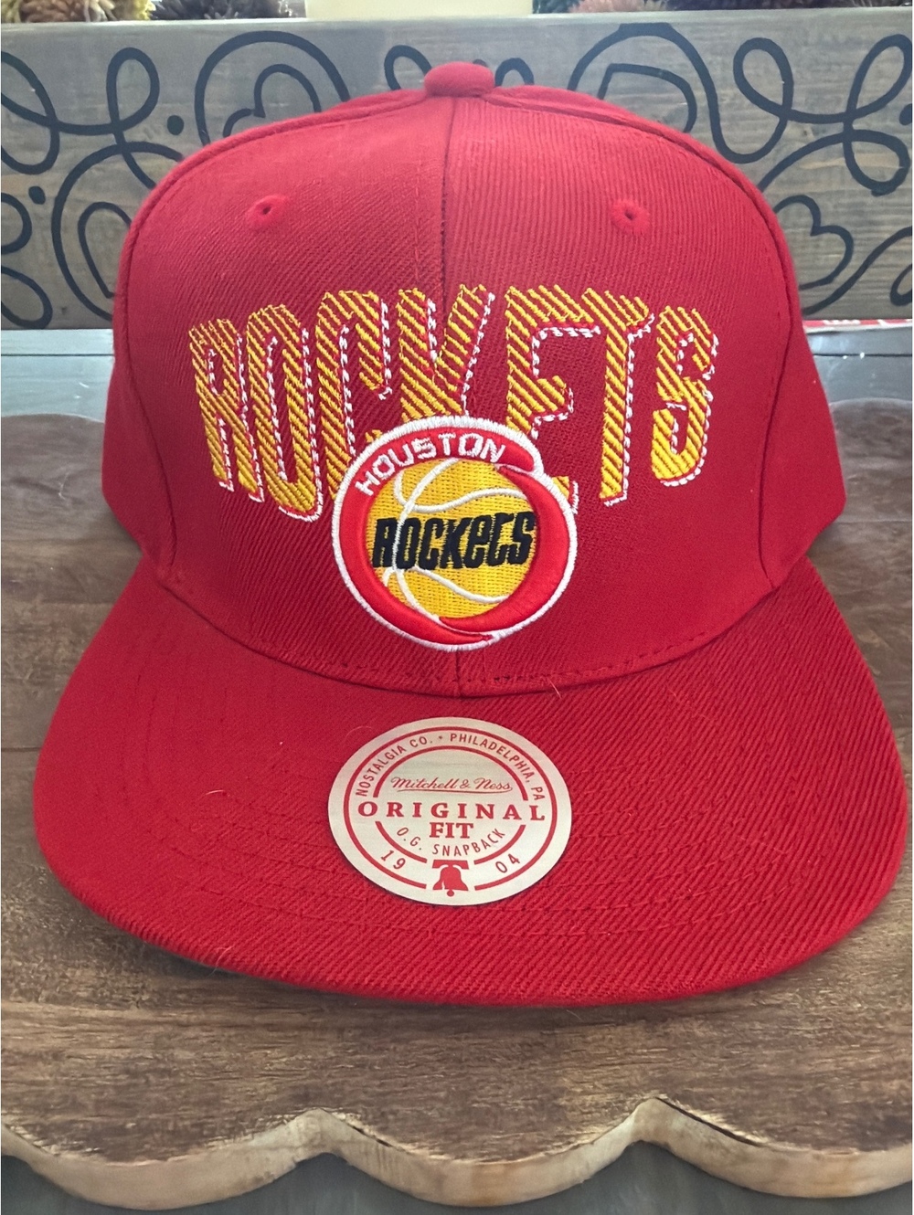 Mitchell & Ness Houston Rockets Red Snapback Hat